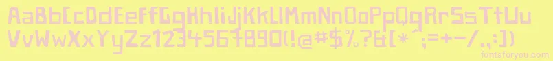 PaperjohnnyeinhalbRegular Font – Pink Fonts on Yellow Background