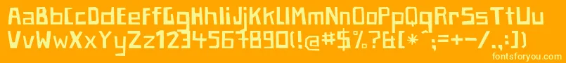 PaperjohnnyeinhalbRegular Font – Yellow Fonts on Orange Background