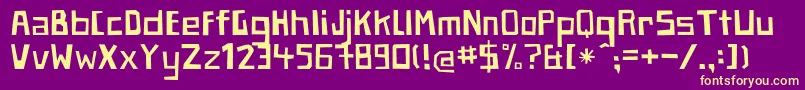 PaperjohnnyeinhalbRegular Font – Yellow Fonts on Purple Background