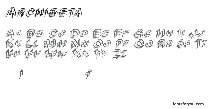 Fuente Archibeta - alfabeto, números, caracteres especiales