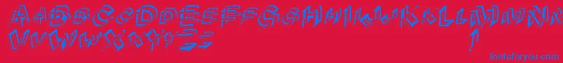 フォントArchibeta – 赤い背景に青い文字