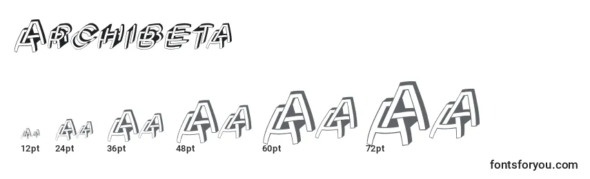 Размеры шрифта Archibeta