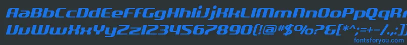 SfQuartziteOblique Font – Blue Fonts on Black Background