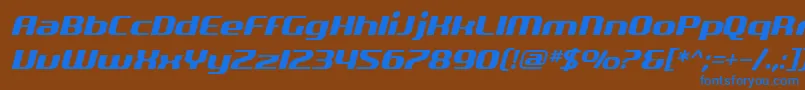 SfQuartziteOblique Font – Blue Fonts on Brown Background