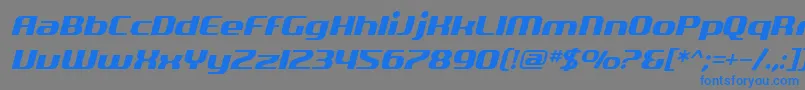 フォントSfQuartziteOblique – 灰色の背景に青い文字