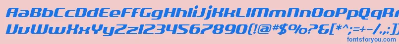 Police SfQuartziteOblique – polices bleues sur fond rose