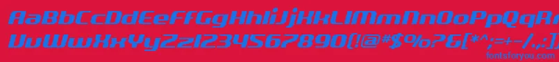 SfQuartziteOblique Font – Blue Fonts on Red Background