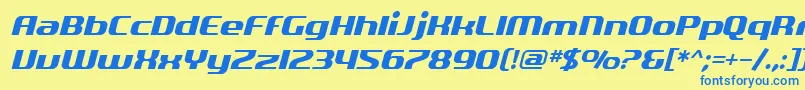 SfQuartziteOblique Font – Blue Fonts on Yellow Background