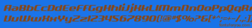 SfQuartziteOblique Font – Brown Fonts on Blue Background
