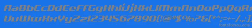 フォントSfQuartziteOblique – 青い背景に灰色の文字