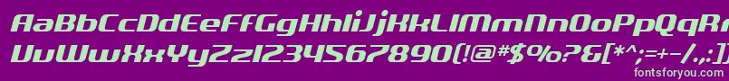 SfQuartziteOblique Font – Green Fonts on Purple Background