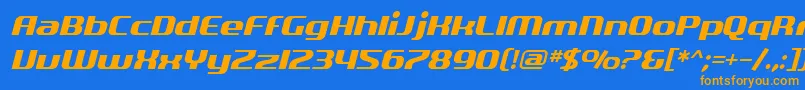 SfQuartziteOblique Font – Orange Fonts on Blue Background