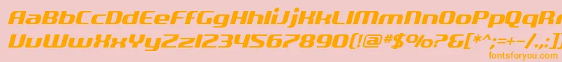 Police SfQuartziteOblique – polices orange sur fond rose