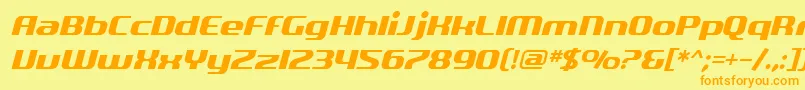 SfQuartziteOblique Font – Orange Fonts on Yellow Background