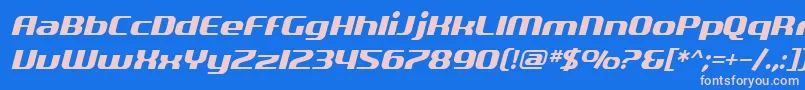 SfQuartziteOblique Font – Pink Fonts on Blue Background