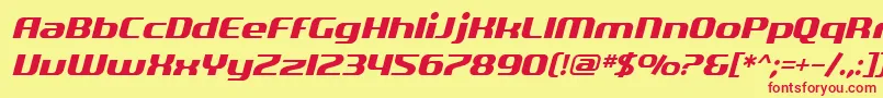 フォントSfQuartziteOblique – 赤い文字の黄色い背景