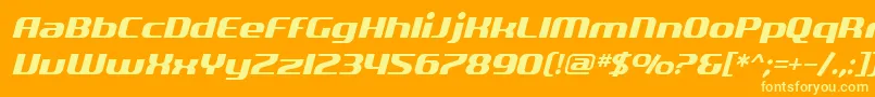 SfQuartziteOblique Font – Yellow Fonts on Orange Background