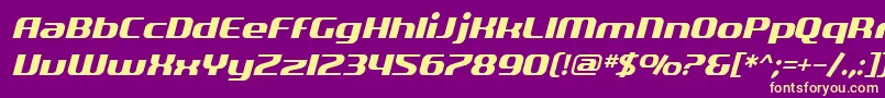 SfQuartziteOblique Font – Yellow Fonts on Purple Background