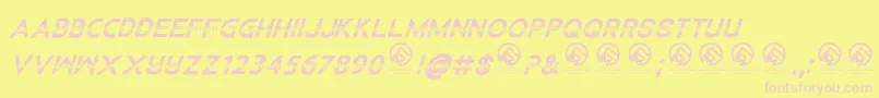 ChildrenamonglionsItalic Font – Pink Fonts on Yellow Background