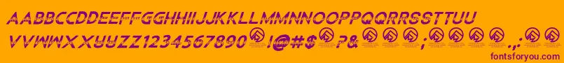 ChildrenamonglionsItalic Font – Purple Fonts on Orange Background