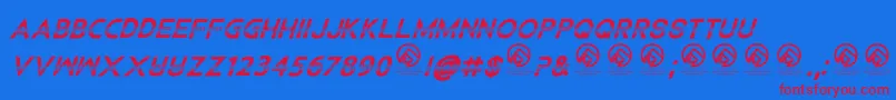 ChildrenamonglionsItalic Font – Red Fonts on Blue Background