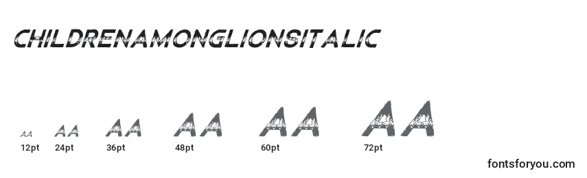 Размеры шрифта ChildrenamonglionsItalic (83490)