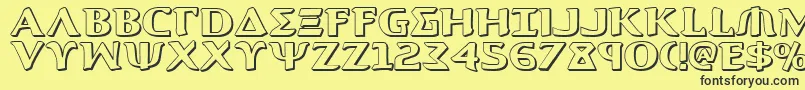 Aegis3D Font – Black Fonts on Yellow Background