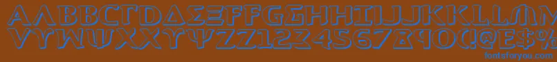 Aegis3D Font – Blue Fonts on Brown Background