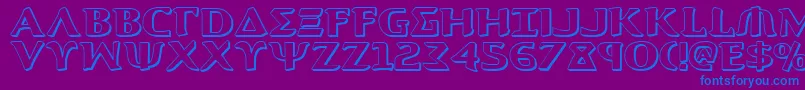 Aegis3D Font – Blue Fonts on Purple Background