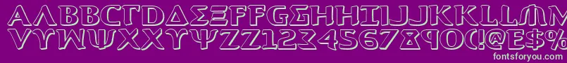 Aegis3D Font – Green Fonts on Purple Background