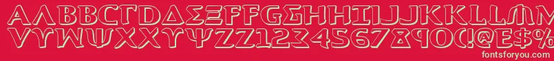 Aegis3D Font – Green Fonts on Red Background