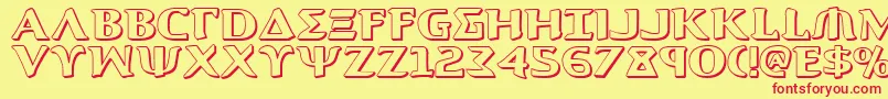 Aegis3D Font – Red Fonts on Yellow Background