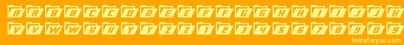 Eyesonlyital Font – Yellow Fonts on Orange Background