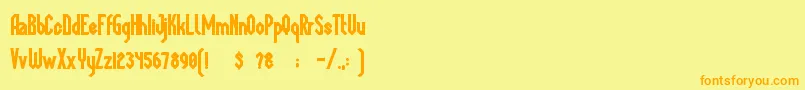 MegapolisBlack Font – Orange Fonts on Yellow Background