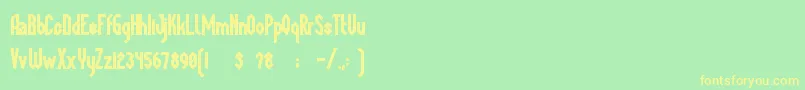 MegapolisBlack Font – Yellow Fonts on Green Background