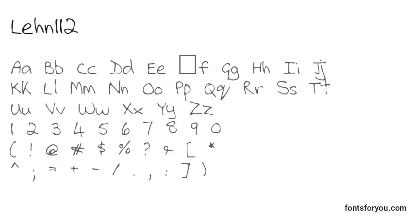 Schriftart Lehn112 – Alphabet, Zahlen, spezielle Symbole