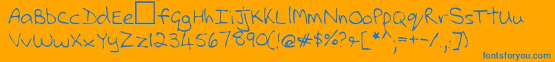 Lehn112 Font – Blue Fonts on Orange Background