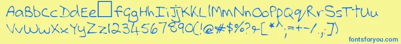 Lehn112 Font – Blue Fonts on Yellow Background
