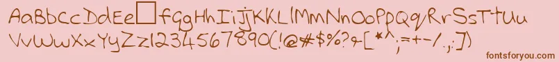 Lehn112 Font – Brown Fonts on Pink Background