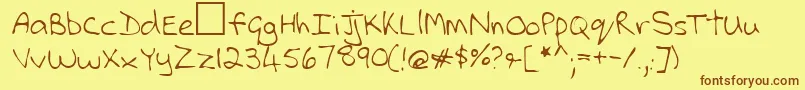 Lehn112 Font – Brown Fonts on Yellow Background