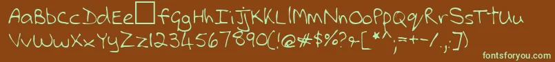 Lehn112 Font – Green Fonts on Brown Background