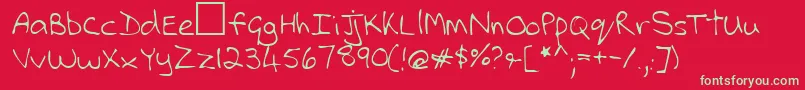 フォントLehn112 – 赤い背景に緑の文字
