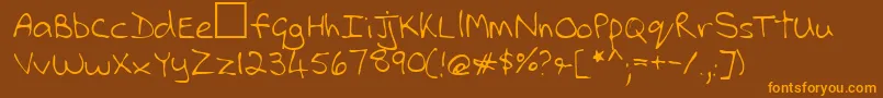 Lehn112 Font – Orange Fonts on Brown Background
