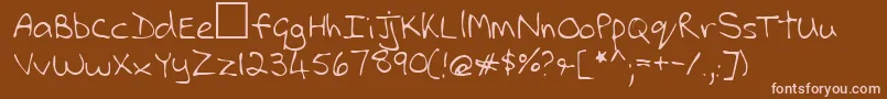 Lehn112 Font – Pink Fonts on Brown Background