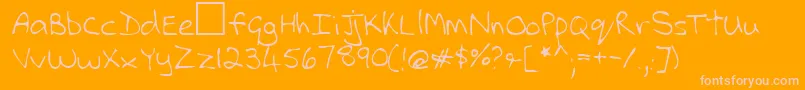 Lehn112-Schriftart – Rosa Schriften auf orangefarbenem Hintergrund