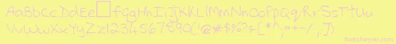 Lehn112 Font – Pink Fonts on Yellow Background