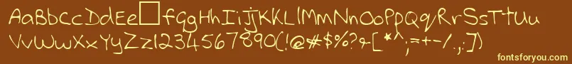 Lehn112 Font – Yellow Fonts on Brown Background