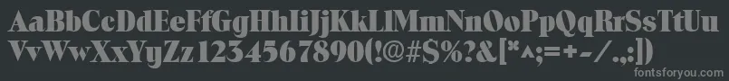 ToledolhBold-fontti – harmaat kirjasimet mustalla taustalla