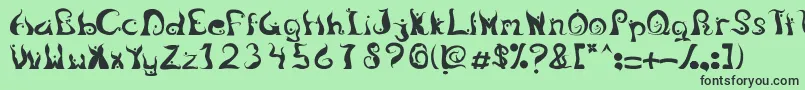 Fonte LegongDancingfont – fontes pretas em um fundo verde