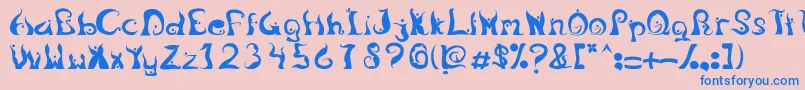 Fonte LegongDancingfont – fontes azuis em um fundo rosa
